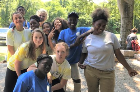 LMC girls and youth works girls posing for a picture on their last day together