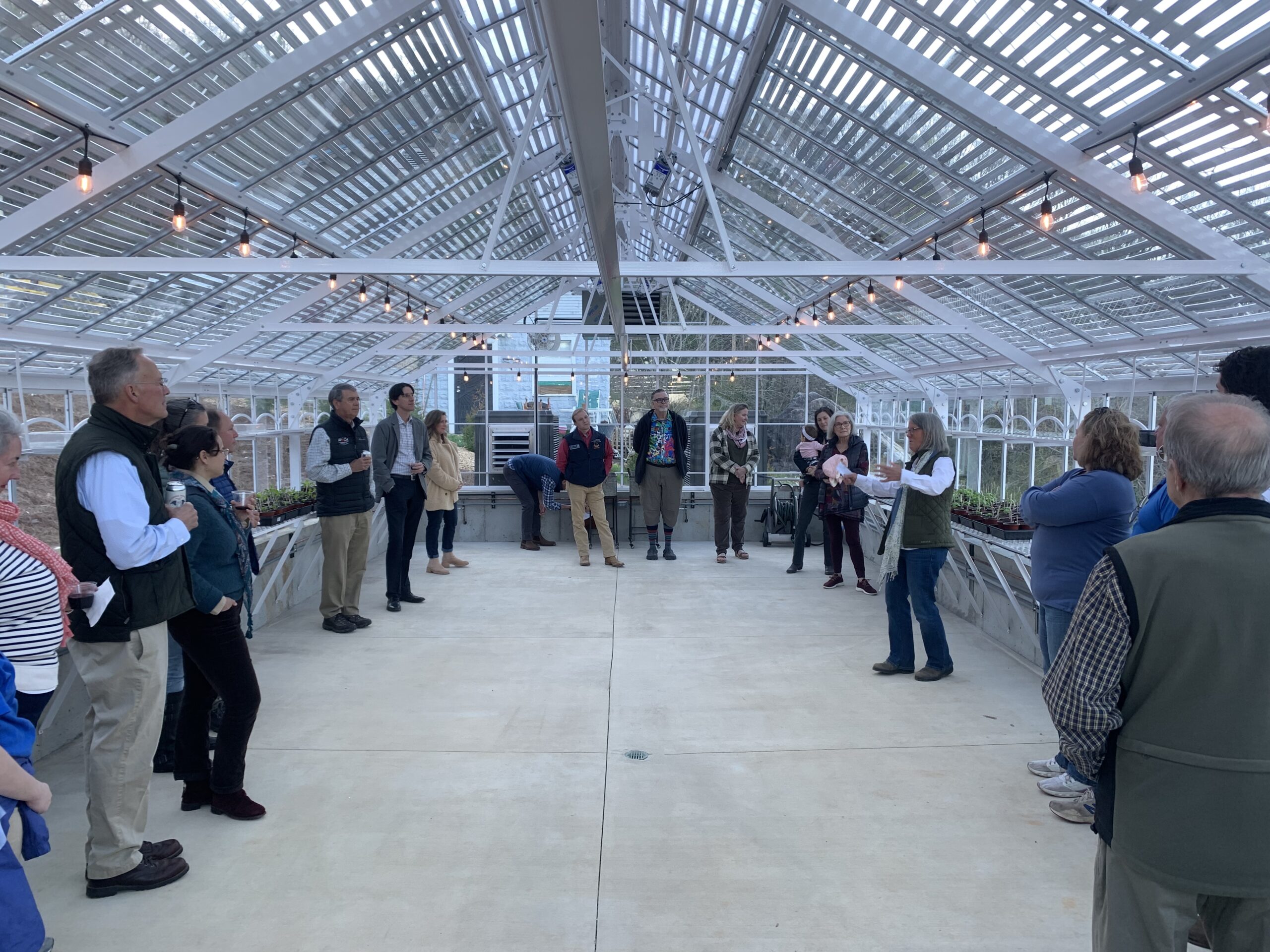 Board, volunteers, staff, and donors at greenhouse grand opening