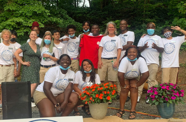 Group photo of LMC interns and staff at the Shrimp Boil