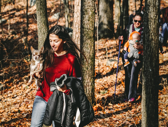 St. Elmo Trail girl with dog woman with baby