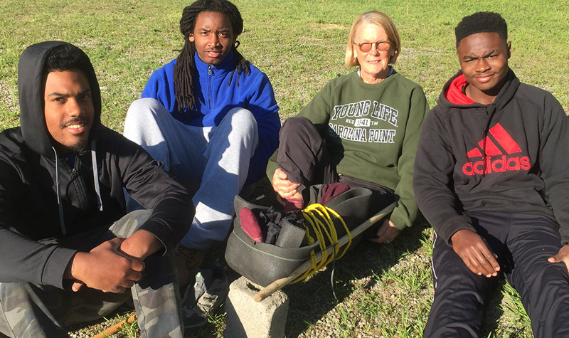 WFA course interns assisting Robyn