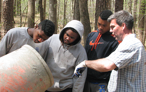 interns learning about cement mixing